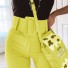 Damskie spodnie na trzy czwarte żółty