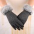 Damskie zimowe rękawiczki z futrem szary