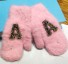 Damskie zimowe rękawiczki z koralikami różowy