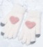 Damskie zimowe rękawiczki z sercem biały