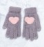 Damskie zimowe rękawiczki z sercem fioletowy