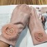 Damskie zimowe zamszowe rękawiczki różowy