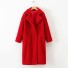 Dámsky chlpatý kabát A1875 červená