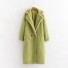 Dámsky chlpatý kabát A1875 svetlo zelená