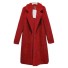 Dámsky chlpatý kabát P1397 červená