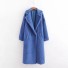 Dámský chlupatý kabát A1875 modrá