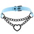 Dámsky Choker náhrdelník so srdcom D202 svetlo modrá