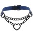 Dámsky Choker náhrdelník so srdcom D202 tmavo modrá