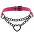 Dámsky Choker náhrdelník so srdcom D202 tmavo ružová