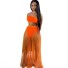 Dámsky crop top a priesvitná sukne B1265 oranžová