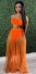 Dámsky crop top a sukňa P1173 oranžová