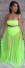 Dámský crop top a sukně P1173 neonová zelená