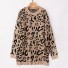 Dámsky dlhý sveter s leopardím vzorom béžová