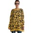 Dámsky dlhý sveter s leopardím vzorom žltá