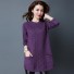 Dámský dlouhý svetr s kapsami fialová