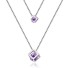 Dámsky dvojitý náhrdelník s kryštálmi fialová