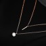 Dámský dvojitý náhrdelník s přívěskem D591 starorůžová