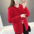 Dámsky huňatý sveter s gombíkmi G430 červená