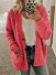 Dámsky huňatý sveter s gombíkmi tmavo ružová
