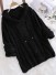 Dámský huňatý svetr s kapucí G424 černá