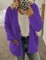 Dámský huňatý svetr s knoflíky fialová
