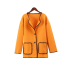 Dámský jarní kabát s knoflíky a černým lemováním oranžová