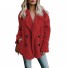 Dámsky kabát z umelej kožušiny P1433 červená