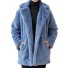 Dámsky kabát z umelej kožušiny P1532 modrá
