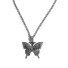 Dámsky kamienkový náhrdelník s motýľom čierna