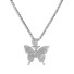 Dámský kamínkový náhrdelník s motýlem stříbrná