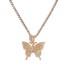Dámský kamínkový náhrdelník s motýlem zlatá