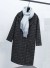 Dámsky kockovaný kabát A1890 čierna