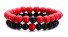 Dámský korálkový náramek 2 ks J3231 červeno-černá