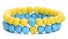 Dámský korálkový náramek 2 ks J3231 modro-žlutá