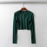 Dámsky krátky sveter s gombíkmi G223 tmavo zelená
