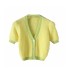 Dámský krátký svetr s knoflíky A2031 žlutá
