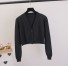 Dámský krátký svetr s knoflíky černá