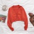 Dámský krátký svetr s knoflíky oranžová