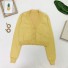 Dámský krátký svetr s knoflíky žlutá