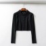 Dámský krátký svetr s límečkem černá