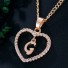 Dámsky náhrdelník písmeno v srdci G