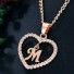 Dámsky náhrdelník písmeno v srdci M