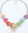 Dámský náhrdelník s barevnými květinami J843 vícebarevná