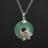 Dámský náhrdelník s kulatým přívěskem D676 zelená