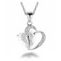 Dámský náhrdelník ve tvaru srdce bílá