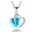 Dámský náhrdelník ve tvaru srdce modrá