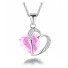 Dámský náhrdelník ve tvaru srdce růžová