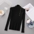 Dámsky pletený sveter s gombíkmi čierna