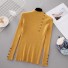 Dámsky pletený sveter s gombíkmi žltá