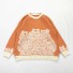 Dámsky pletený sveter s mačkami oranžová